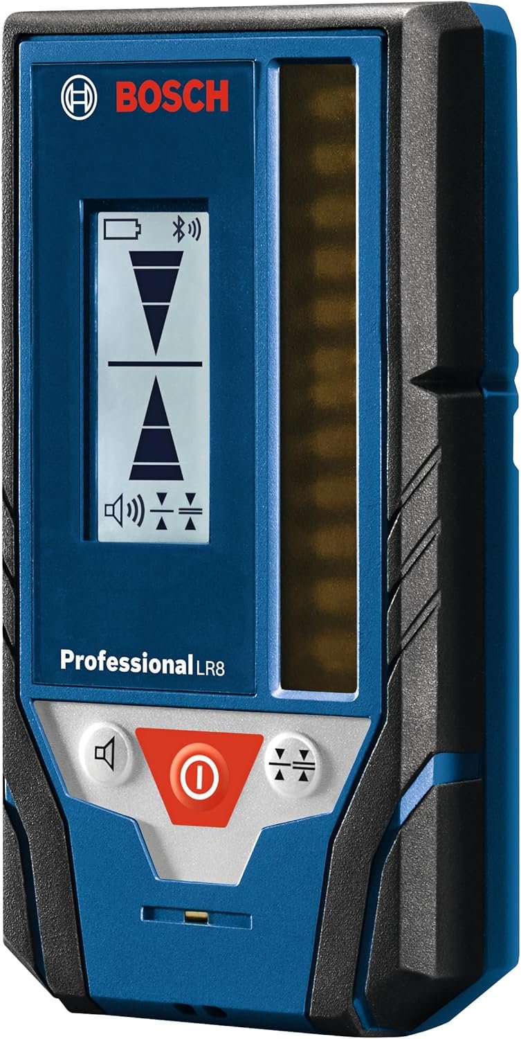 BOSCH LR8 165 ft. Red and Green-Beam Line Laser Receiver, Includes Mounting Bracket, 2 AA Batteries, & Belt Pouch