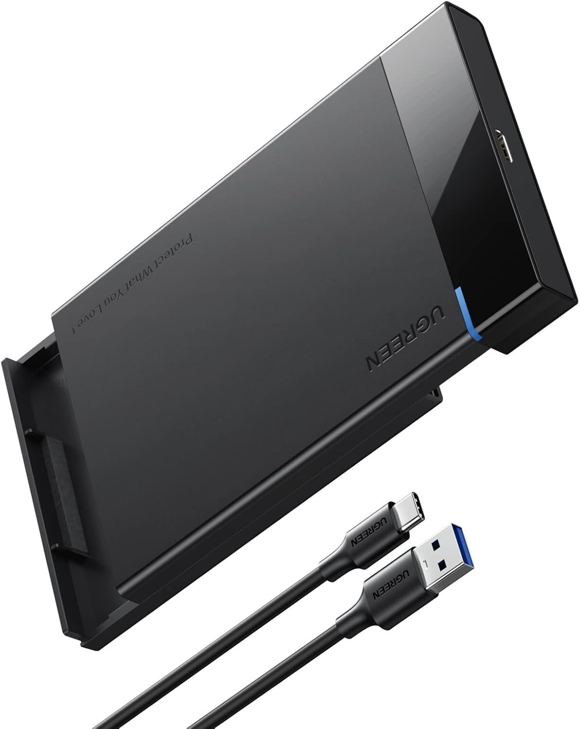 Boîtier Externe 2,5 Pouces Disque Dur SATA III II I HDD SSD 6Gbps USB 3.1 USB C Gen 2 Type C UASP Supporte Windows Mac OS Linux, Câble Inclus