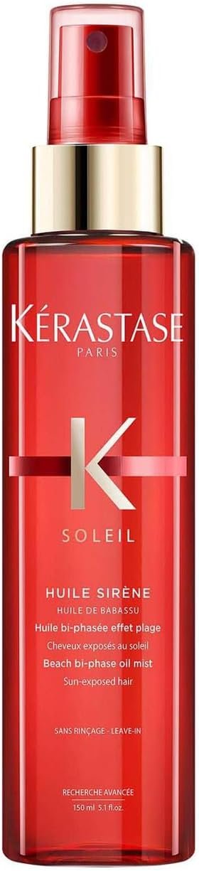 Soleil, Huile Capillaire Protectrice UV Sans Rinçage avec Protection Solaire, Pour Tous Types de Cheveux, Huile Sirène, 150 ml