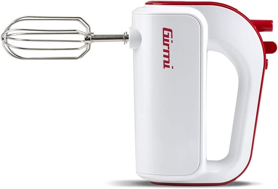 Girmi SB02 Batteur électrique, 5 La Rapidité + Turbo, Blanc-Rouge