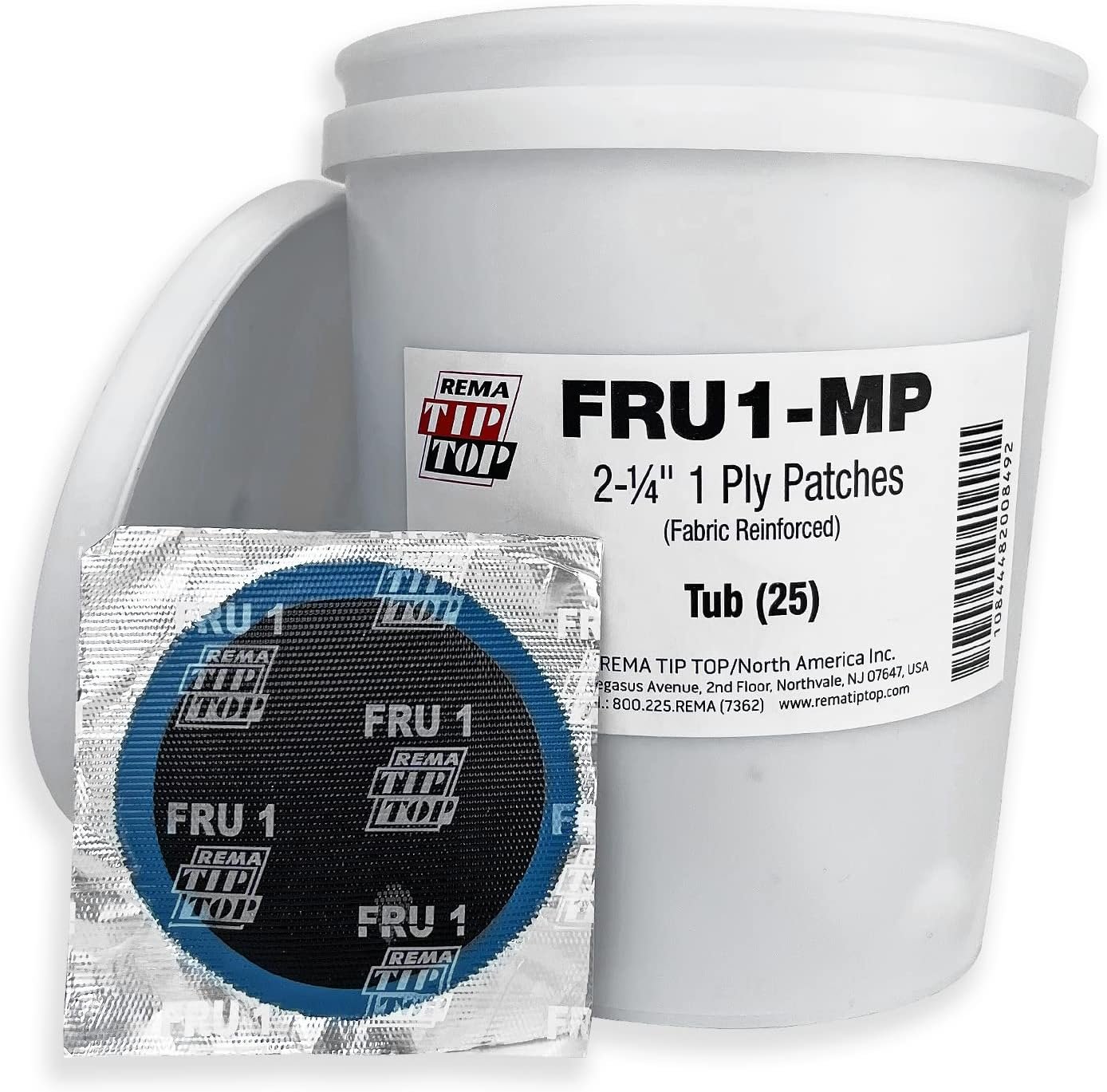 Rema Tip Top FRU1-MP - Pail of 25 Fabric Reinforced 2-1/2 inch - 1 Ply Patches