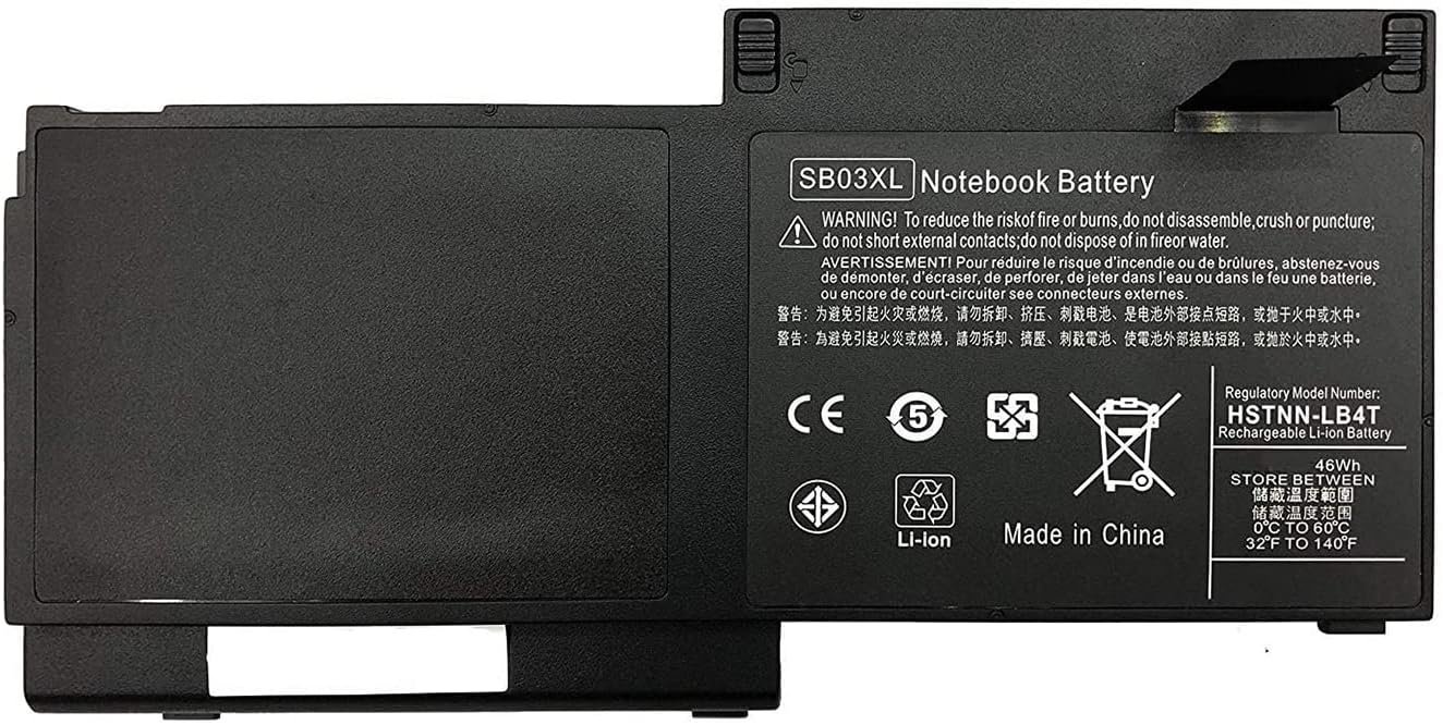 Batterie HP SB03XL – 11,1 V / 46 Wh – Batterie de remplacement pour EliteBook 820 G1 – Compatible 716726-1C1, 716726-421, E7U25ET, F6B38PA, HSTNN-LB4T, SB03046XL