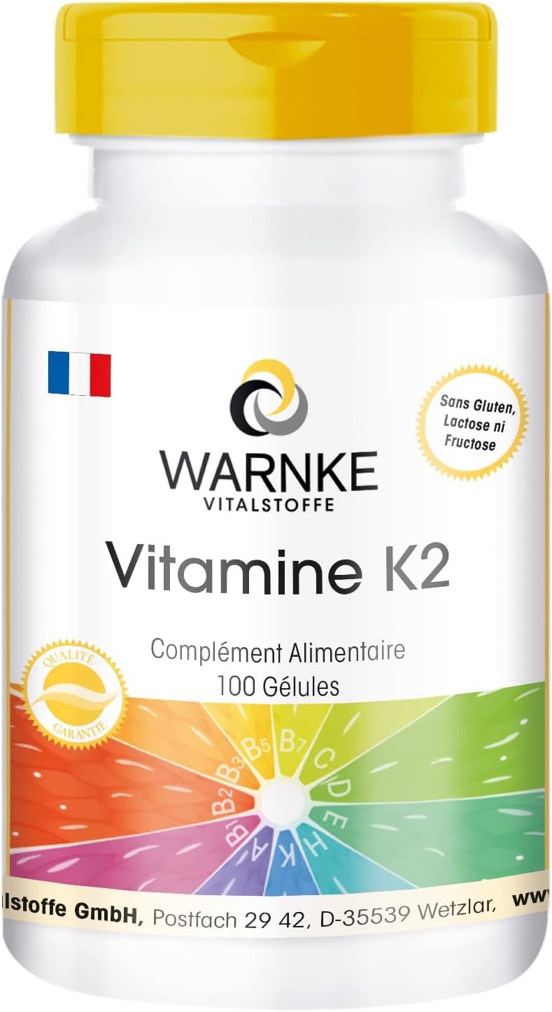 Vitamine K2 Gélules - 1250mcg - MK4 et MK7 - végétalien - 100 Gélules Qualité des pharmacies allemandes