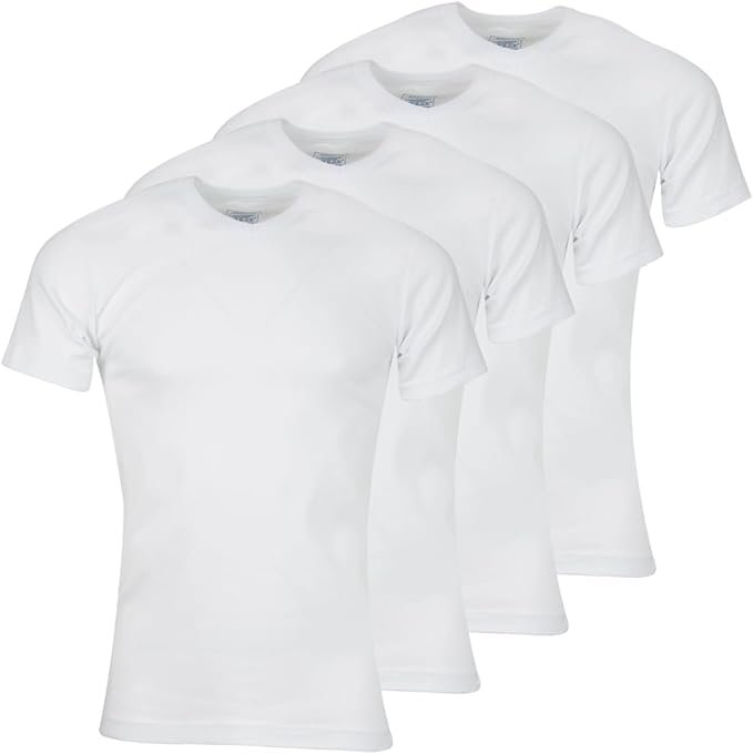 Lot de 4 T-shirts Homme Col V - 100% Coton Bio