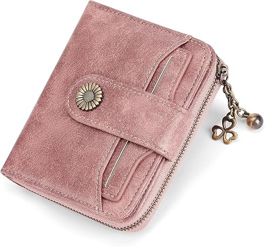 Portefeuille Femme Cuir Porte Monnaie Court Sac d'argent Femmes RFID Blocage Portefeuille Femmes Petit Zippé Portefeuille