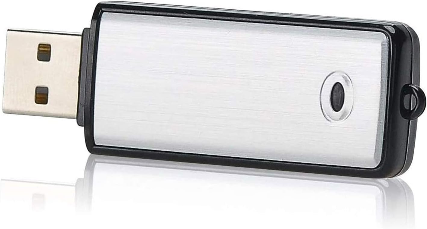 Mini Dictaphone Enregistreur Vocal Numérique 8GO/Capacité de 90 Heures/Son activé par la Voix/USB Rechargeable/Boîtier métallique