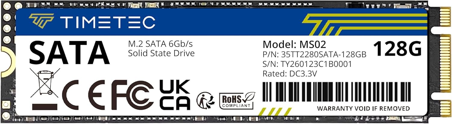 128 Go SSD 3D NAND TLC SATA III 6 GB/s M.2 2280 NGFF 128 ToW Vitesse de Lecture jusqu'à 550 Mo/s SLC Cache Performance Boost Disque SSD Interne pour PC Ordinateur Portable et de Bureau