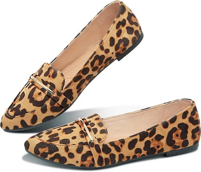 Femme Pointu Toe Loafer Flat Confortable Fausse Suède Chaussures De Travail, Mignon Penny Mocassin Slip Sur Ballet Flat
