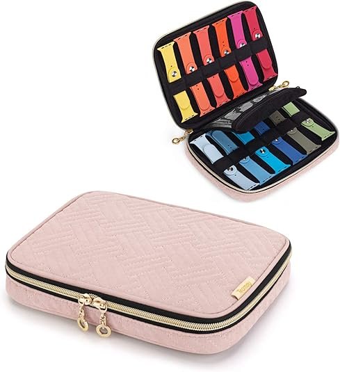 Sac de Rangement Compatible avec 12 Bracelet Apple Watch 38/40/42/44mm, Bracelet Galaxy Watch et Autres Accessoires pour Montres Connectées