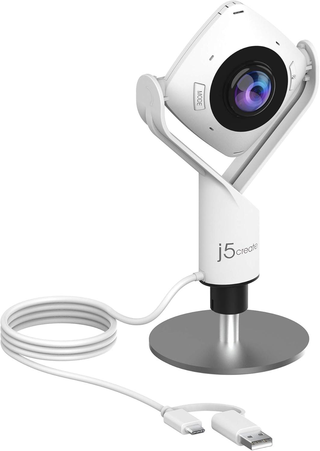 Webcam de réunion à 360 degrés Caméra visioconférence HD 1080p, micro Hi-Fi, pour visioconférence, cours en ligne et appels vidéo familiaux