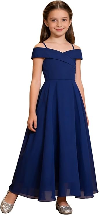 Robe Bretelle de Demoiselle d'honneur Fleur Hors Epaules Dénudées