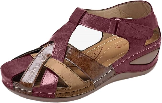 Sandales Femmes Nouveau Style Chaussures de Beauté Creux Talon Compensé Grande Taille