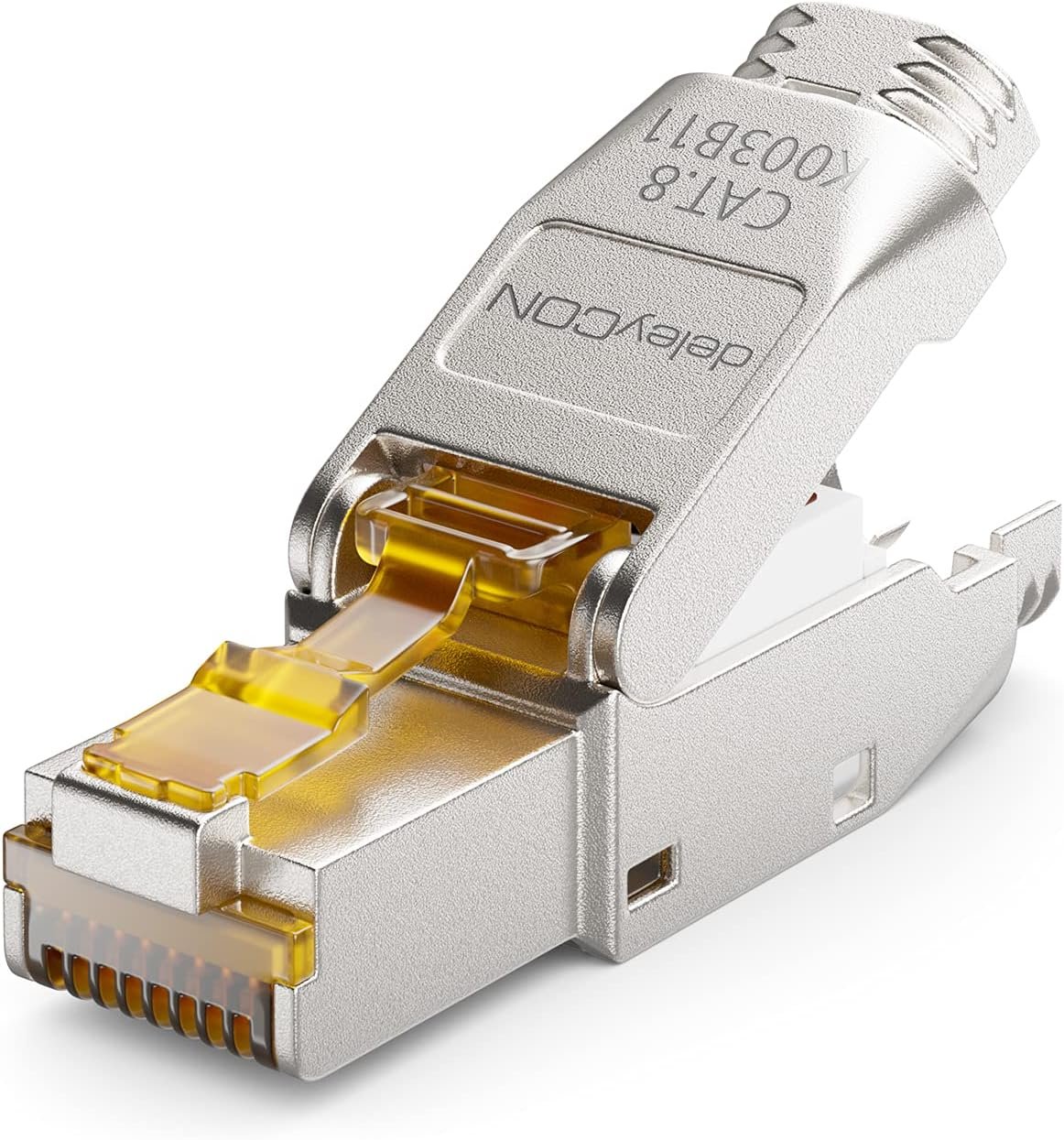 1x CAT 8 Prise Réseau RJ45 Sans Outil Prise Réseau 40 Gbit/s Blindée pour Câbles d'Installation Rigides de Câble Brut Connecteur RJ45 Ethernet LAN DSL Câble de Brassage
