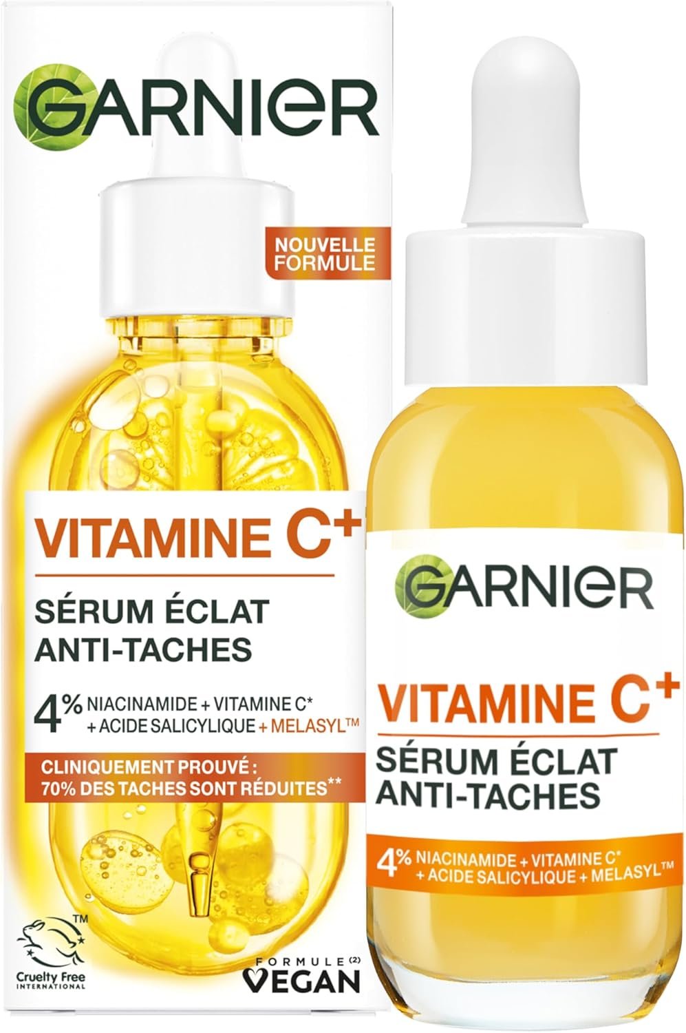 GARNIER Skin Active - Sérum Éclat - Anti-Tache Brunes - Soin Visage Enrichi En 3.5-4% Niacinamide, Vitamine C & Acide Salicylique - Vegan & Cruelty Free - 30 ml