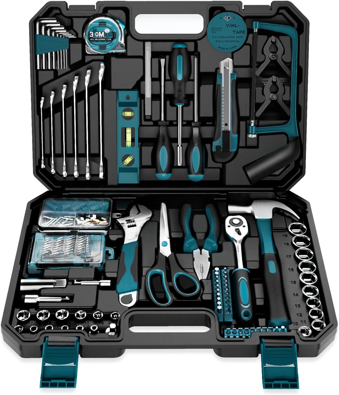 Sundpey 257 Pcs Portable General Basic Hand Tool Kit Set for Home with Case