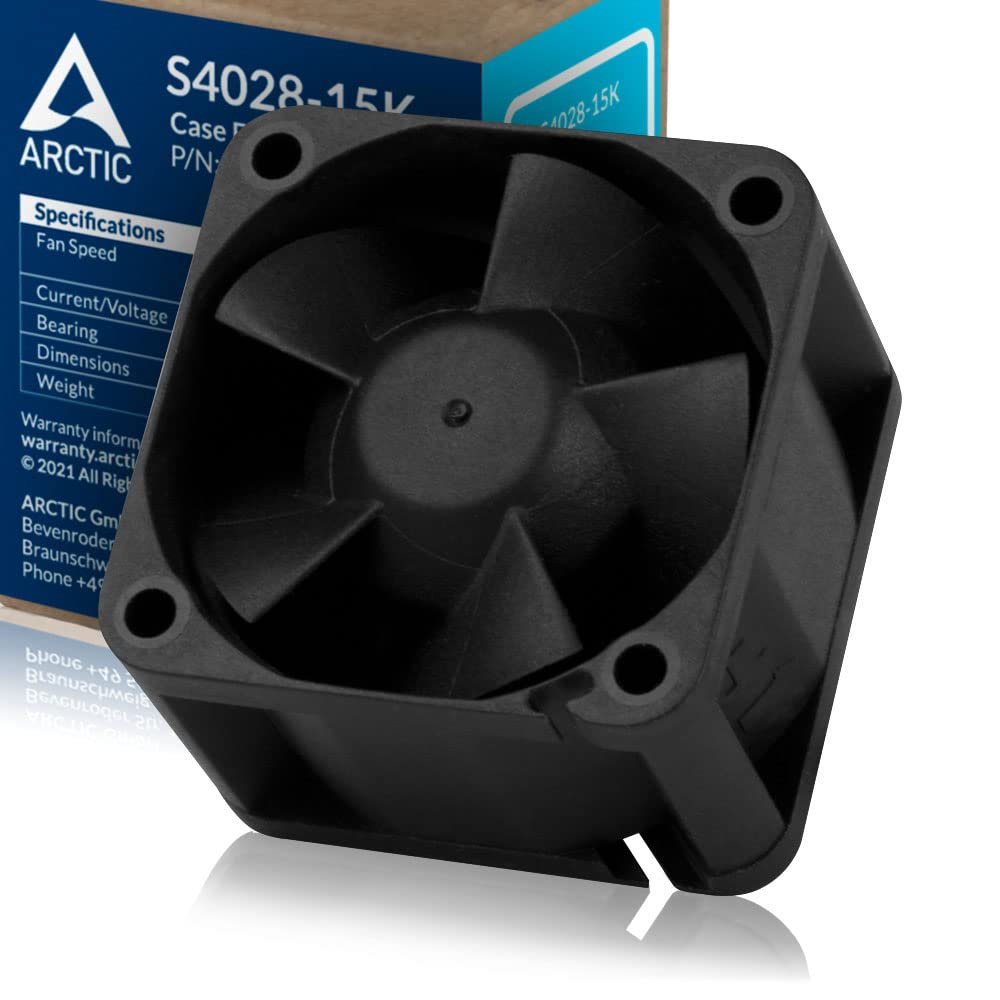 S4028-15K - Ventilateur de serveur 40x40x28 mm Dual ball bearing, 1400-15000 rpm, régulé par PWM, connecteur 4 broches, 12 V DC