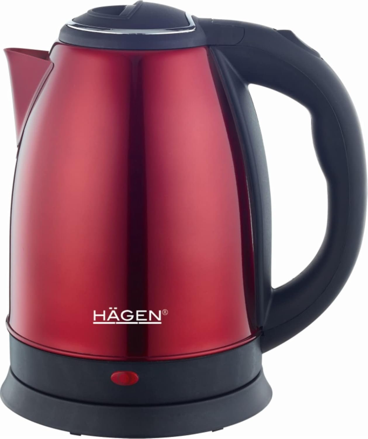 Bouilloire Electrique Compacte Inox, Design Elegant, Base 360°, Capacité 1,8L, Puissance 1500W - HA5525-RED-Rouge