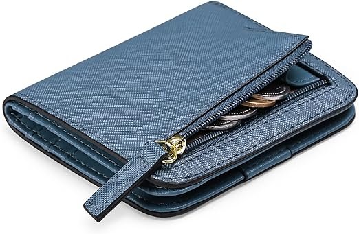 Portefeuille Femme en Cuir PU Porte-Cartes de crédit, Petit à Fermeture éclair Porte Monnaie pour Femmes avec 7 Emplacements de Carte