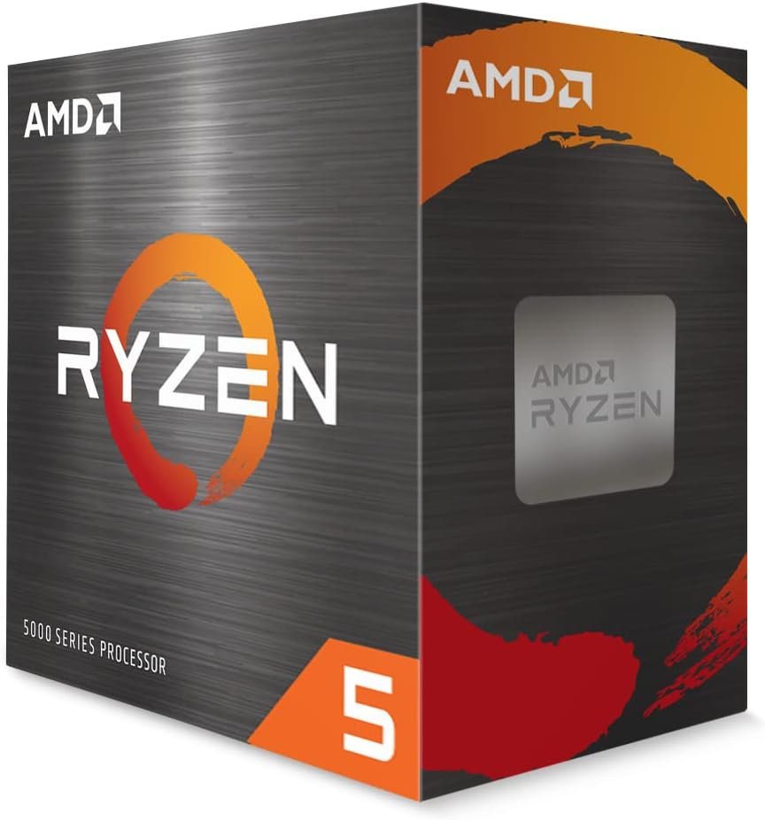 Processeur AMD Ryzen 5 5600 – 6 cœurs / 12 threads, TDP 65 W, socket AM4, fréquence Boost jusqu’à 4,4 GHz, avec ventilateur Wraith Stealth inclus.