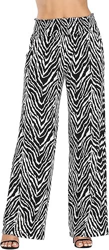 Femmes Décontracté Jambe Droite Boho Yoga Pantalon Élastique Taille Haute Pantalon avec Poches