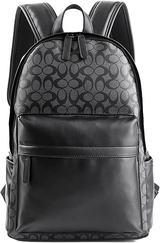 Sac à Dos pour Ordinateur Portable en Cuir pour Homme et Femme, Sac à Dos Décontracté pour l'Ecole, l'Université, le Voyage
