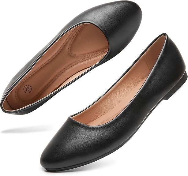 Chaussures à plats pour femmes Ballet Flats Chaussures de robe confortable PU en cuir sur chaussures pour femmes