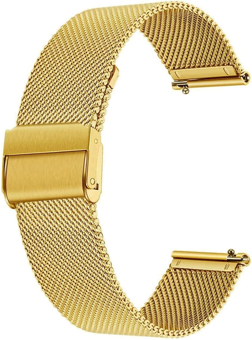 Bracelet de Montre Metal pour Homme Femme,Bracelet de Montre pour Montre Connectée et Montre Traditionnelle Dégagement Rapide 22mm Doré