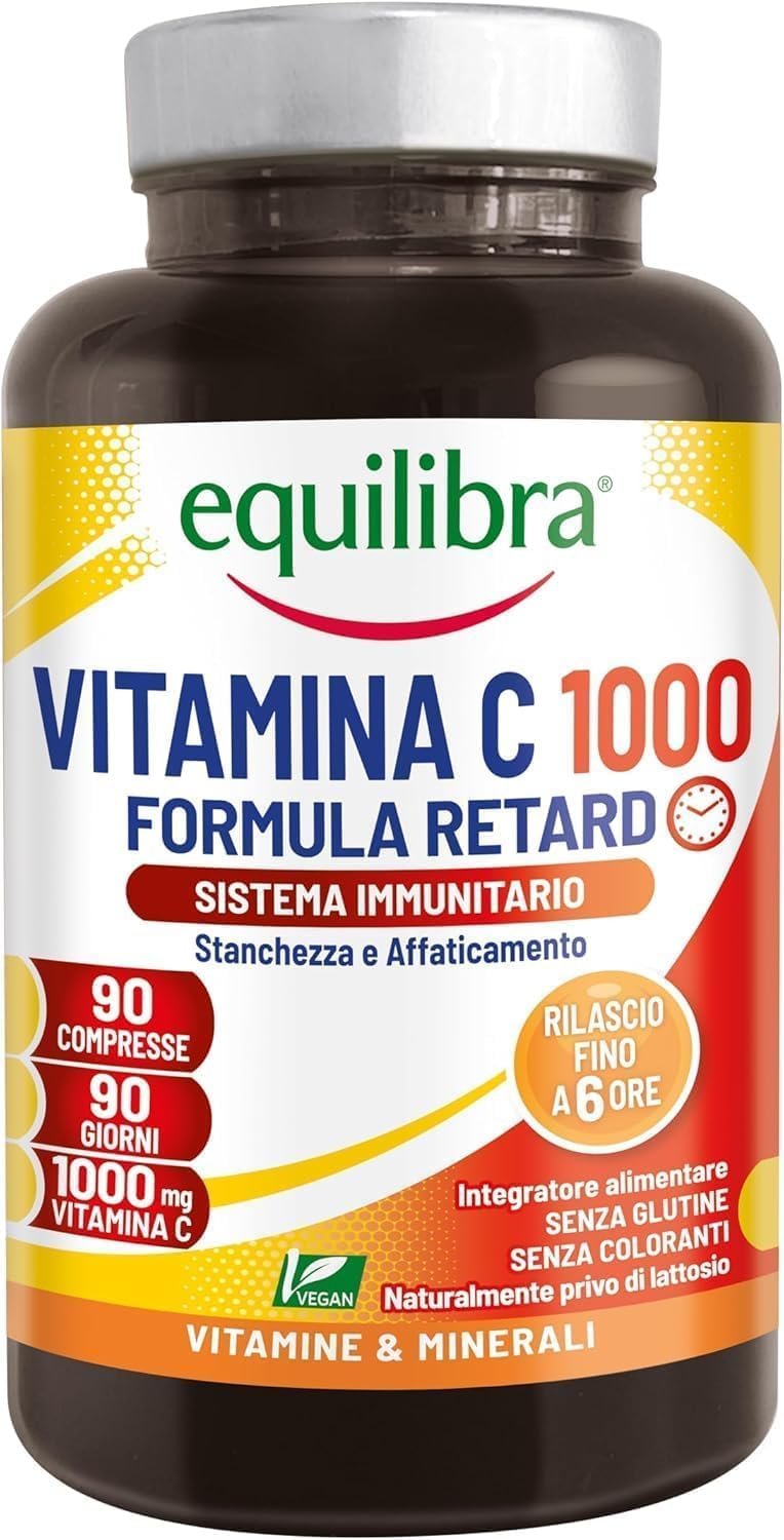 Vitamine C 1000 mg, Complément alimentaire Hautement Dosé pour le Fonctionnement Normal du Système Immunitaire, Libération progressive jusqu'à 6 Heures, Vegan, Sans Gluten, 90 Comprimés