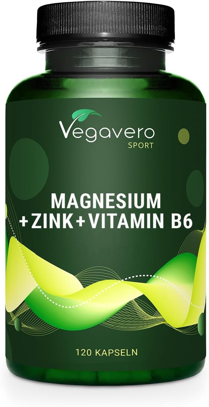 Zinc + Magnésium + Vitamine B6 | Sans Additifs & VEGAN | Qualité Supérieure : Avec Aquamin™ Mg | Aspartate de Zinc | Musculation & Sommeil | 120 Gélules