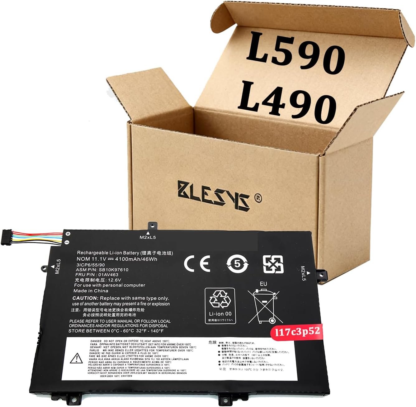 Batterie pour Lenovo Thinkpad L590 L490 L17L3P52