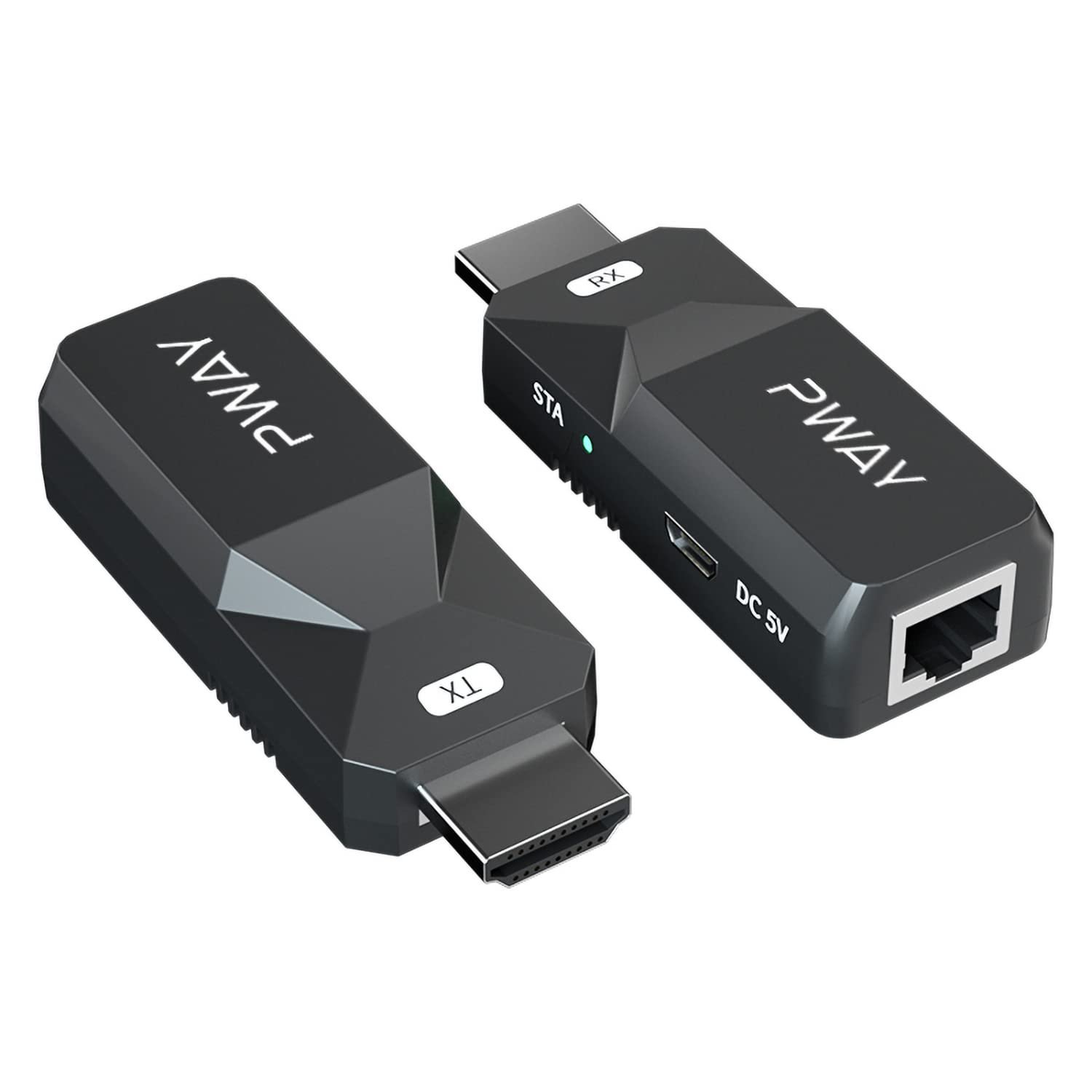 Extendeur HDMI 1080P 50 m / 165 ft sur Cat5/Cat6 – Transmission Audio & Vidéo sans perte, Extension HDMI longue distance via câble Ethernet