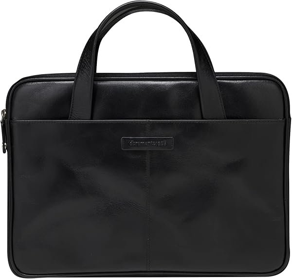 Silkeborg Sacoche pour Ordinateur Portable pour Homme et Femme - Sacoche avec Deux poignées en Cuir texturé - en Cuir Pleine Fleur Robuste de Haute qualité