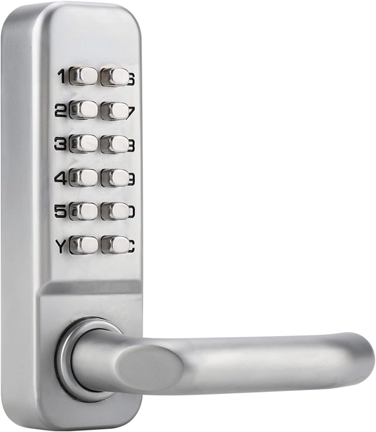 Serrure a code, Serrure de porte étanche sans clé, digicode porte, Alliage de zinc poignée à code Serrure mécanique 1-11 chiffres pour porte de 30-60 mm d'épaisseur, poignée de porte