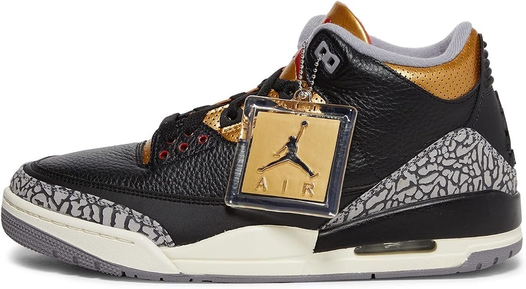 Chaussure Basketball Nike Air Jordan 3 Retro Black Cement Gold 36 1/2