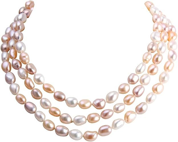 Multicolore d'aquedre douce baroque Perle à la main Collier de chenal pour les femmes