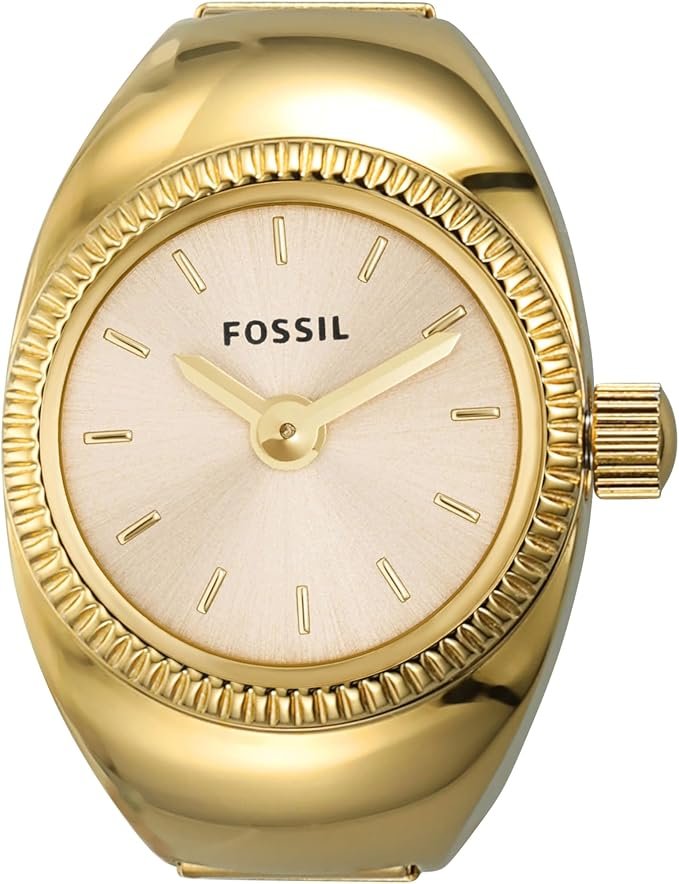 FOSSIL Montre Ring pour Femmes, Mouvement à Quartz à Deux Aiguilles avec Bracelet en Acier Inoxydable