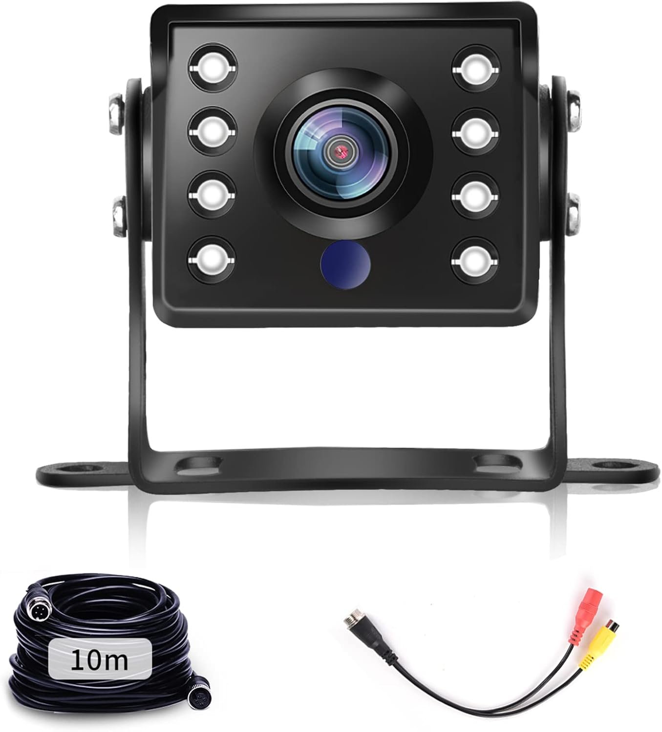 AHD & CVBS Caméra de Recul Câble 4 Broches Connecteur RCA étanche IP69 Camera de Recul Vision Nocturne Hodozzy Caméra de Recul pour Voiture/RV/Bus/Camions/Vans Caméra 12V + 10 Mètres de Câble