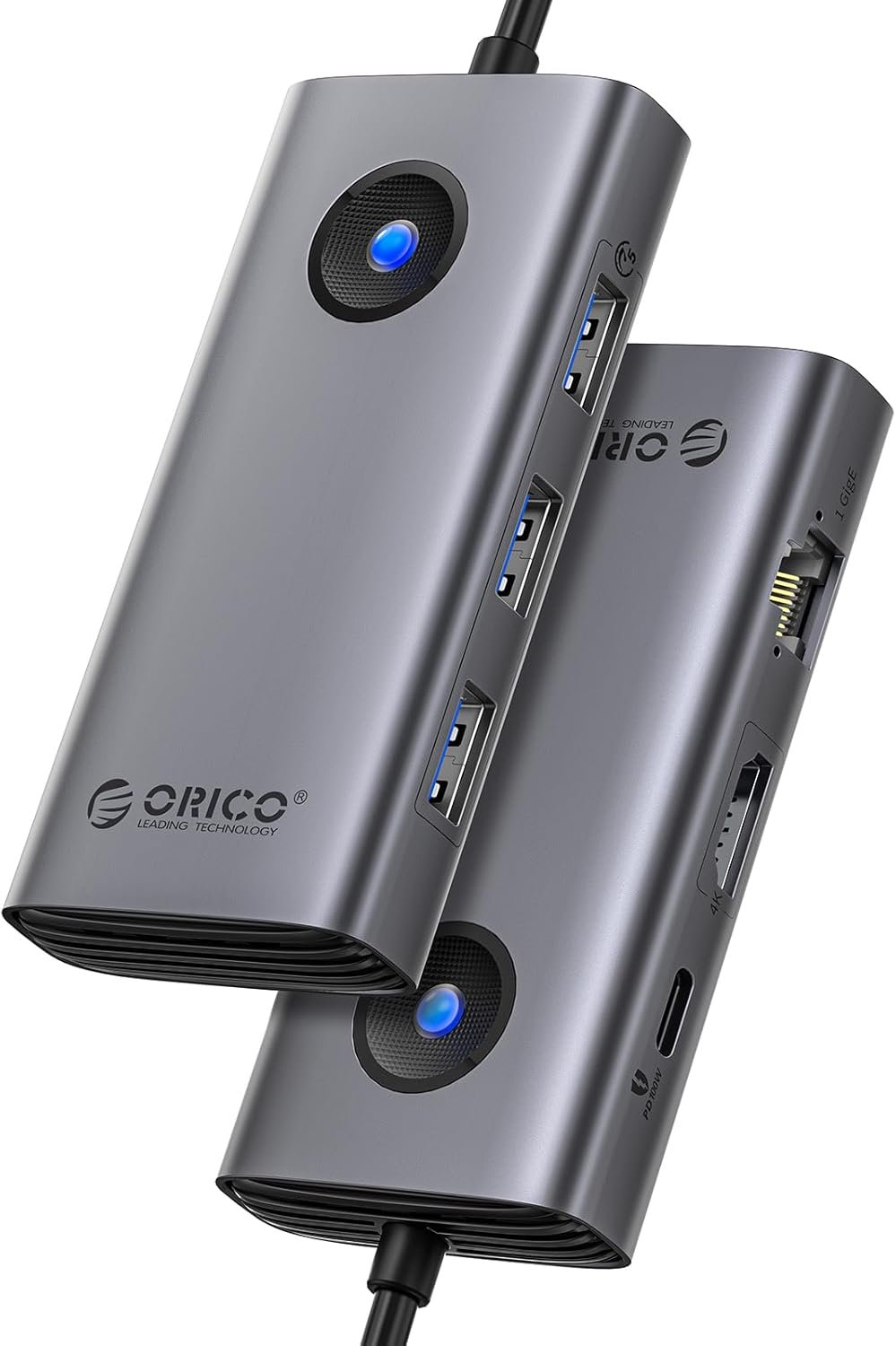 Station d'accueil, 6 en 1 Hub USB C avec Ethernet 1 G, HDMI 4K@30Hz, PD 100 W, 3 Ports USB 5Gbps, Adaptateur USB C vers USB 3.0 Compatible avec MacBook Pro Air XPS HP