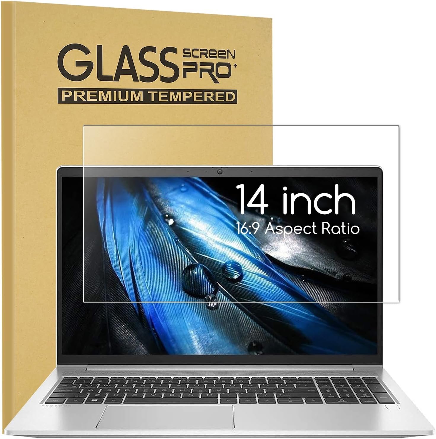 Protection d'écran en verre trempé pour ordinateur portable HP/Dell/Lenovo/Asus/Acer/Samsung/Sony/MSI/LG/Razer Blade 14" (écran 16:9), sans bulles, anti-traces de doigts et adsorption automatique