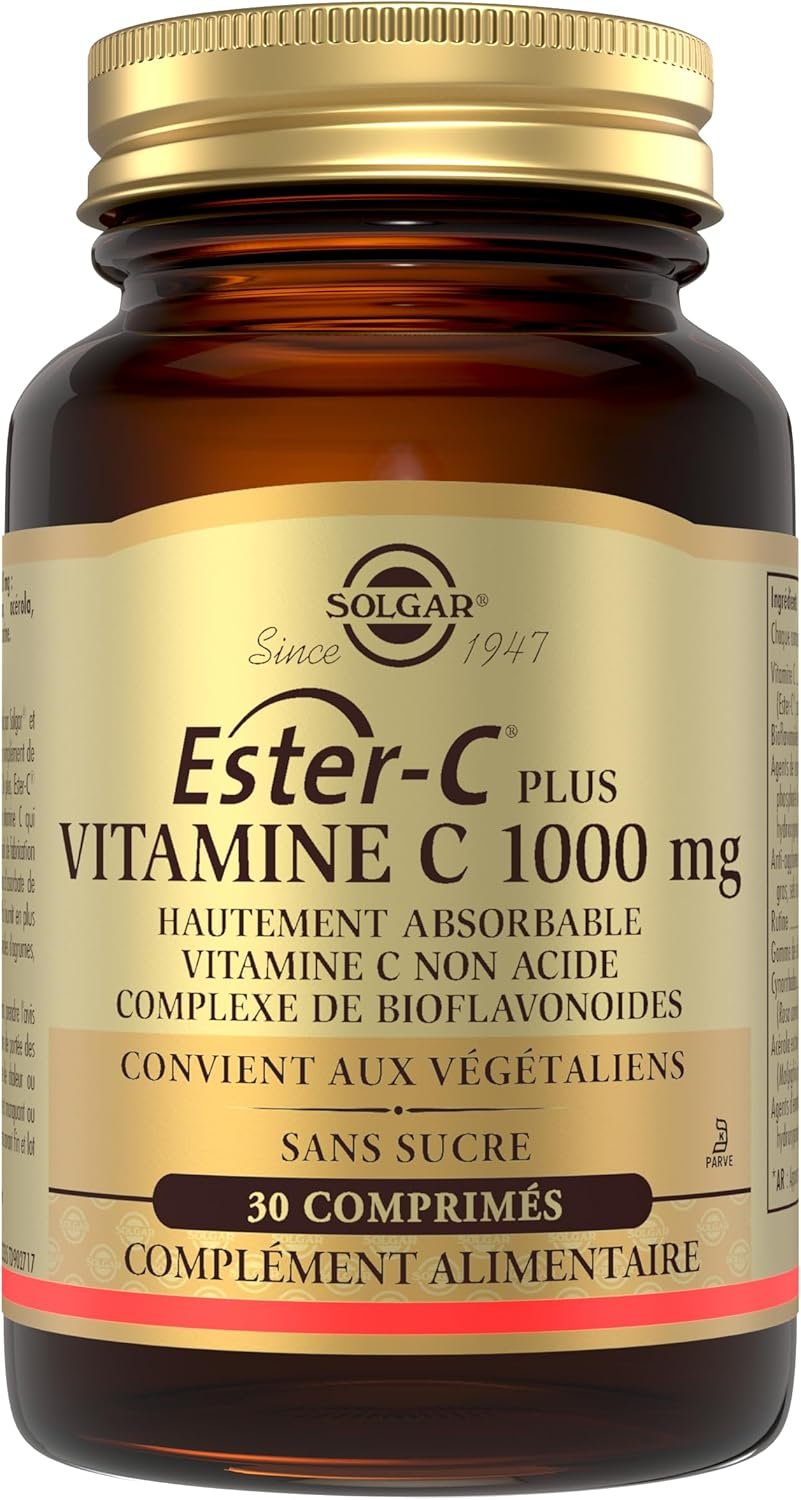 Ester-C® Plus 1000 mg - Défenses Immunitaires - Vitamine C - Antioxydants - Réduction de la fatigue - Immunité - Vitalité et énergie - Complément Alimentaire - Flacon de 30 comprimés