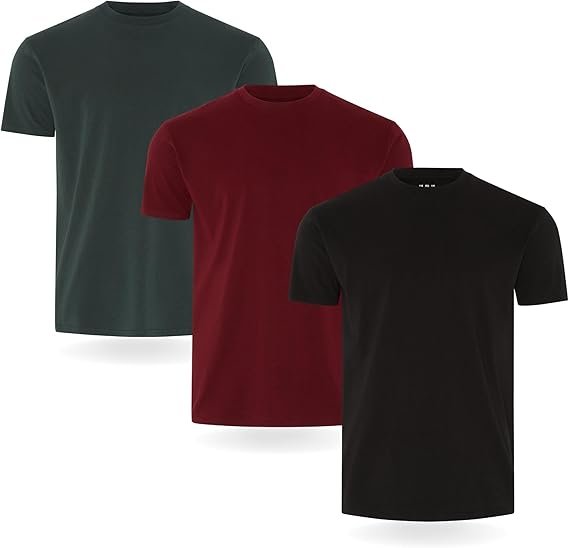 T-Shirts Homme 100% Coton, Vêtements Homme Ajustés Lot de 3 Pièces