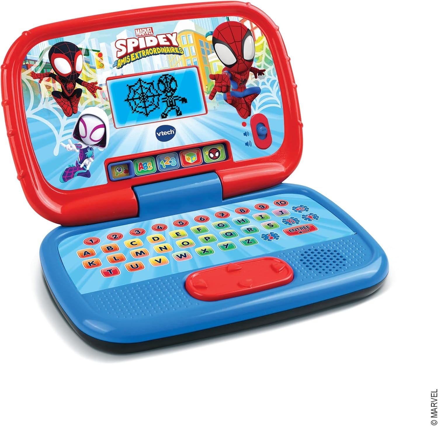 VTech - Disney Junior Spidey, Mon Ordi Éducatif, Ordinateur Enfant avec Écran Rétroéclairé, 15 Activités et Jeux Éducatifs, Cadeau Enfant de 3 Ans à 7 Ans - Contenu en Français