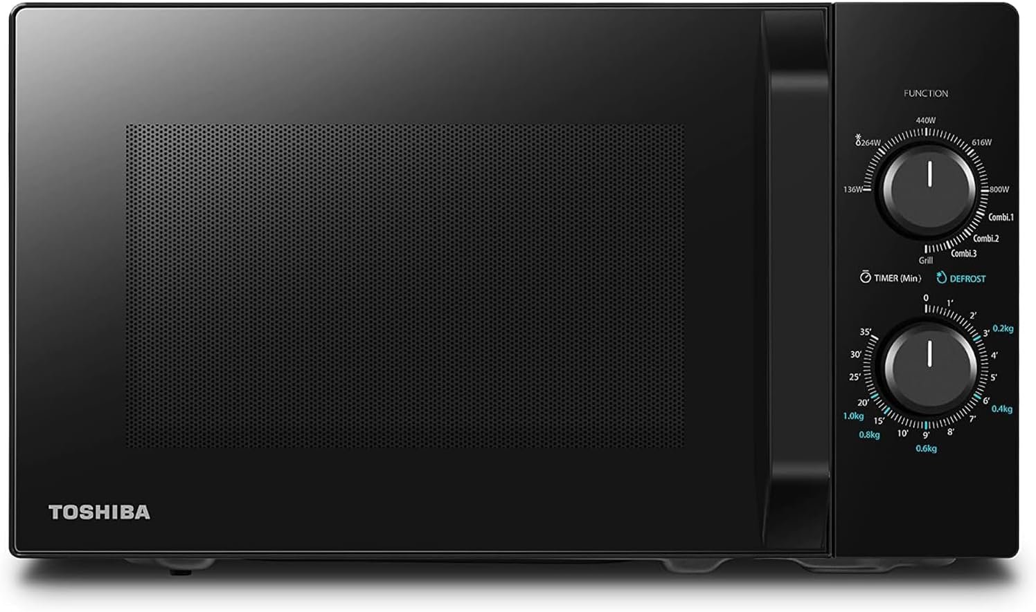 Four à micro-ondes 20 L MW2-MG20P(BK), 700 W/1000W Grill, avec Grill Croustillant et Fonction de Cuisson Combinée, 9 Niveaux de Puissance, Ampoule LED, Dégivrage facile, Noir