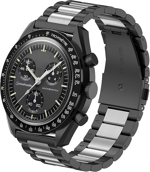Bracelet Compatible avec Omega Swatch, 20mm Bracelet Montre Acier Inoxydable pour Galaxy Watch 5 Pro 45mm/Galaxy Watch 5 40mm 44mm/Galaxy Watch 4/ Garmin Venu 2 Plus