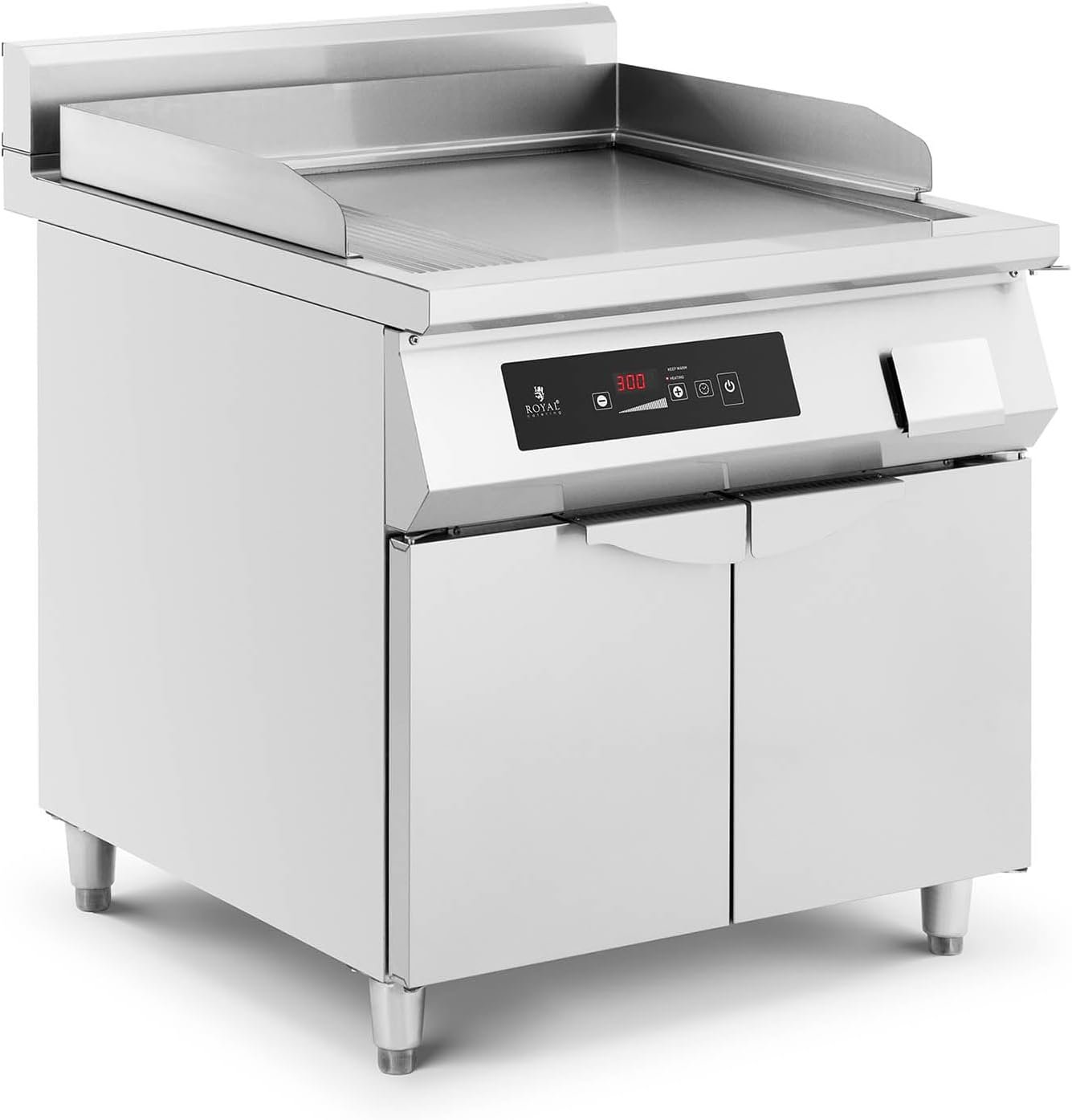 RCIN-700-03 Barbecue induction 10 000 W lisse Minuterie 0-180 min 80-300 °C Espace de rangement Plaque de cuisson et grill à induction
