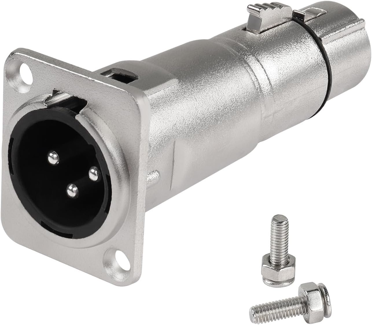 Adaptateur XLR 3 Broches Mâle/Femelle pour Montage sur Panneau – Connecteur Audio Pass-Through, Coupleur de Cloison Feedthrough pour Microphone, Console de Mixage et Équipements Audio