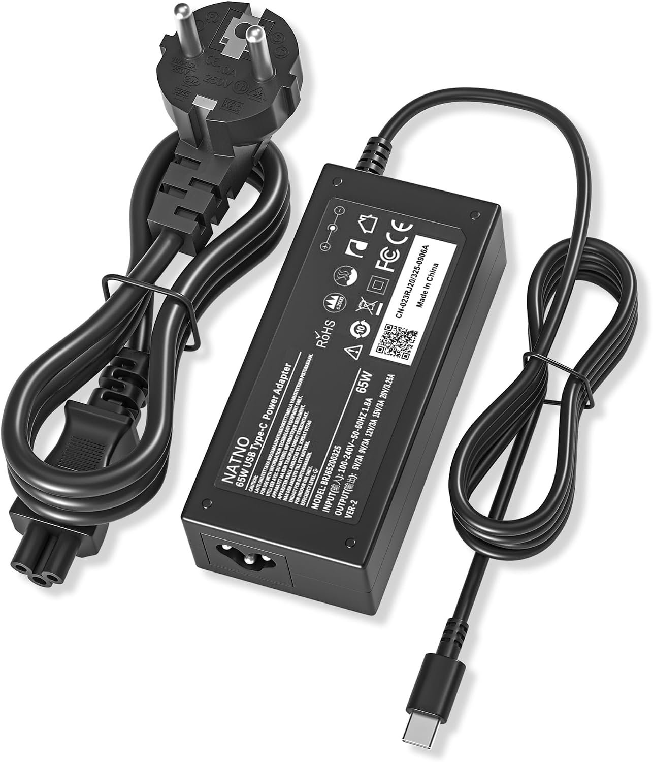 USB-C Chargeur 65W pour Lenovo Thinkpad T14 T14S T480 T480s T490 T490s T580 pour T580s T15 L13 L14 L15 L390 E15 E14 E480 E490 E495 E580 E590 R480 X13 X280 X380 X390 PC Ordinateur Portable Alimentation