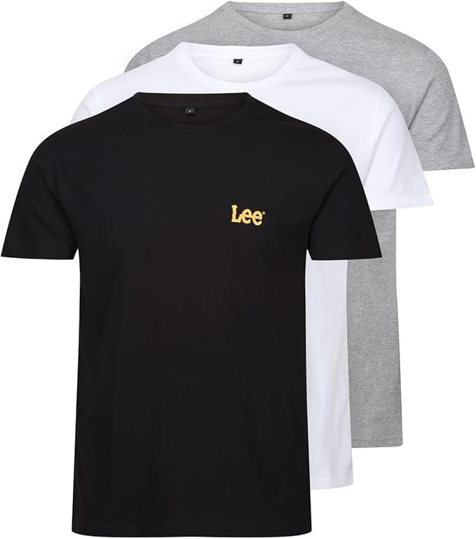 T Shirt Homme – Lot de 3 Tee Shirts 100% Coton T Shirt Blanc, Gris et Noir pour Homme Tee Shirt Confortable et Respirant  Col Rond Mode et Style Décontracté