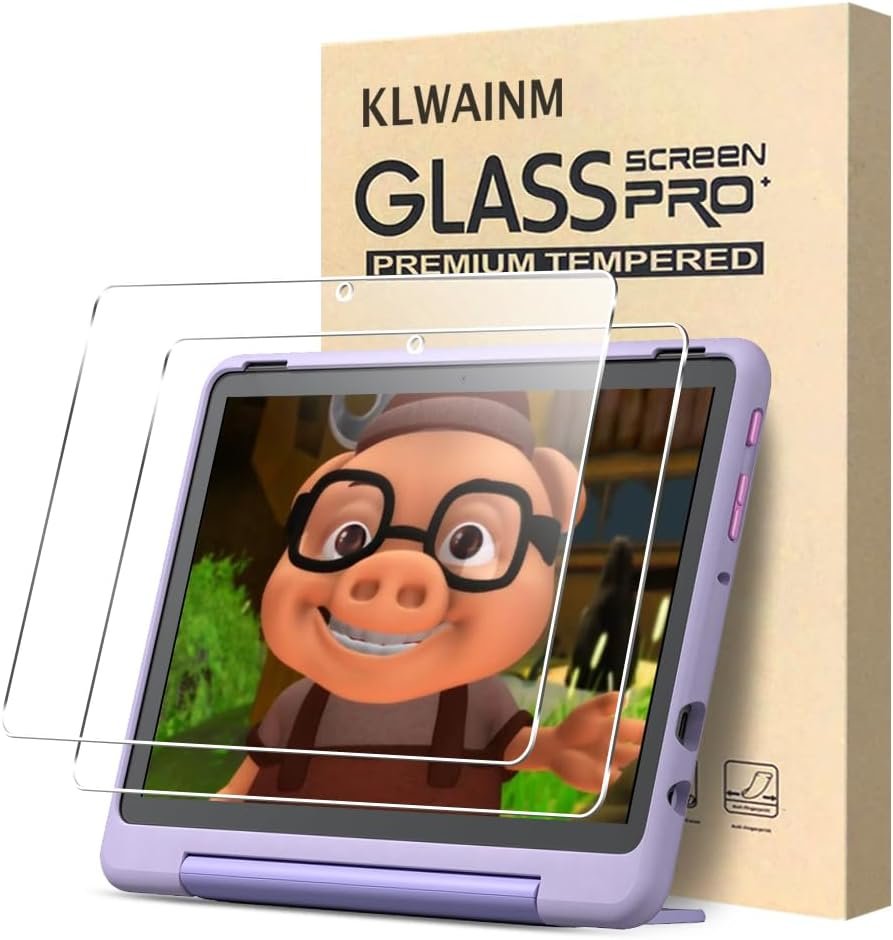 Lot de 2 Lot de 10 protections d'écran en verre trempé pour tablette Kids Pro 2023 seulement 10,1" avec film de protection en verre trempé 2.5D 9H anti-rayures HD transparent sans bulles