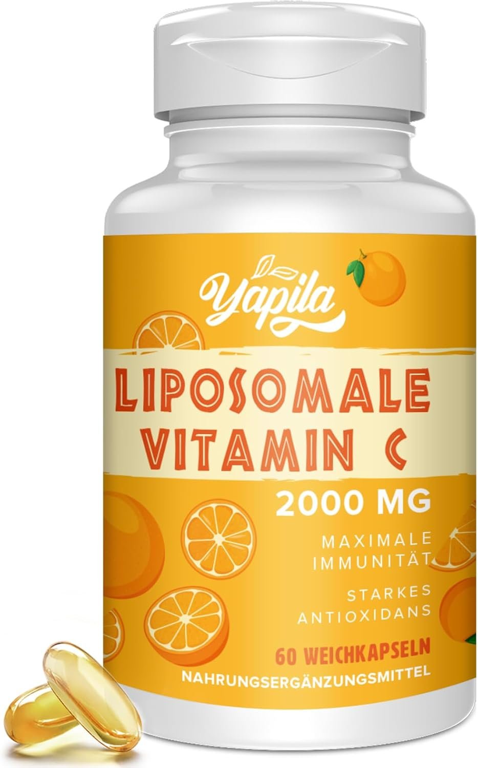 Vitamine C liposomale 2000mg - Acide Ascorbique à Absorption Maximale, Vitamine C À Haute Dose, Soutien Antioxydant, Douce pour l’estomac,Sans Soja